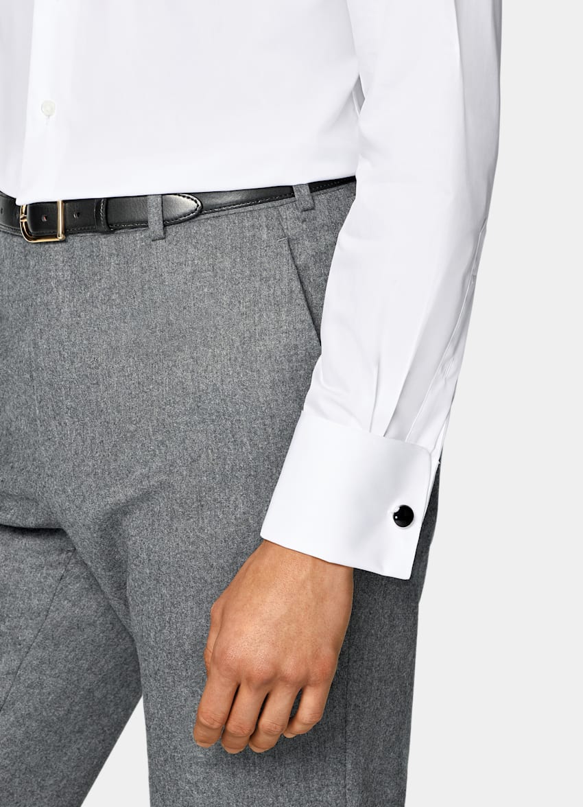 SUITSUPPLY Egyptian Cotton by Thomas Mason, Italy White Classic Collar Shirt