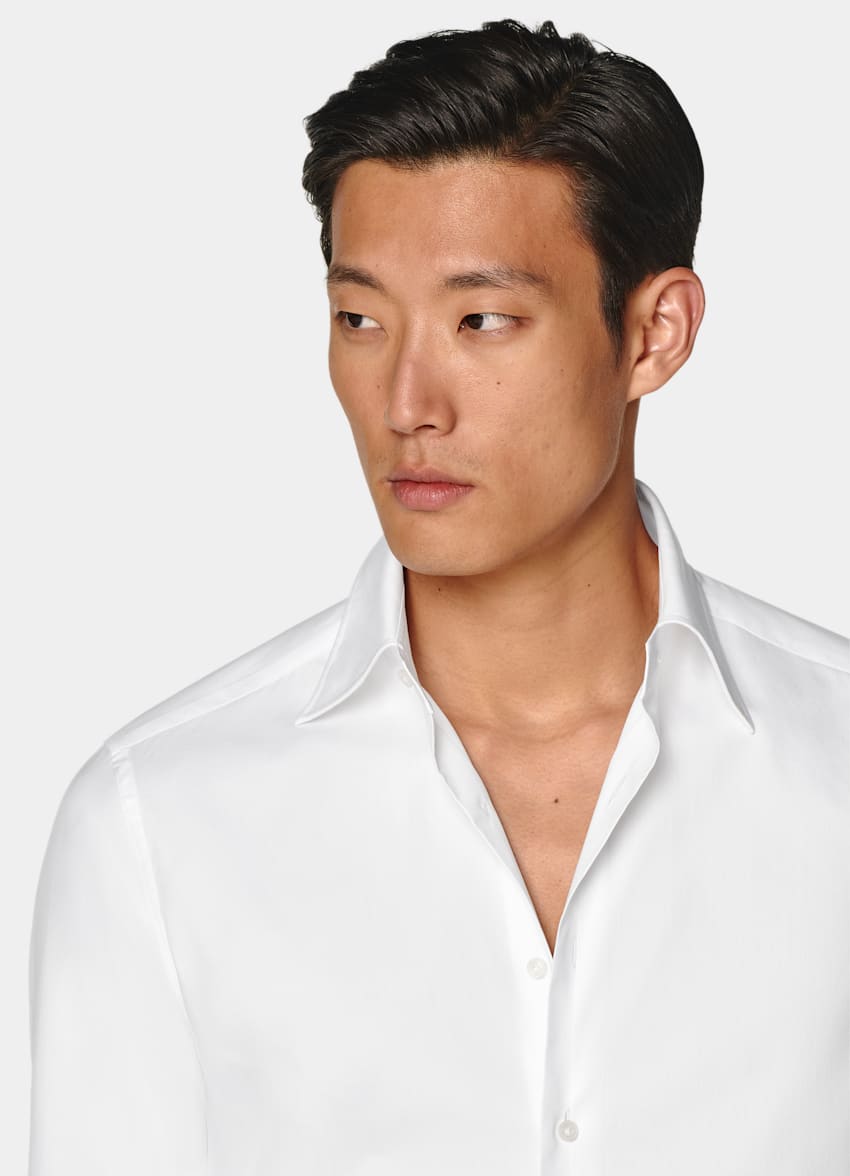 SUITSUPPLY Algodón egipcio de Albini, Italia White Point Collar Tailored Fit Shirt