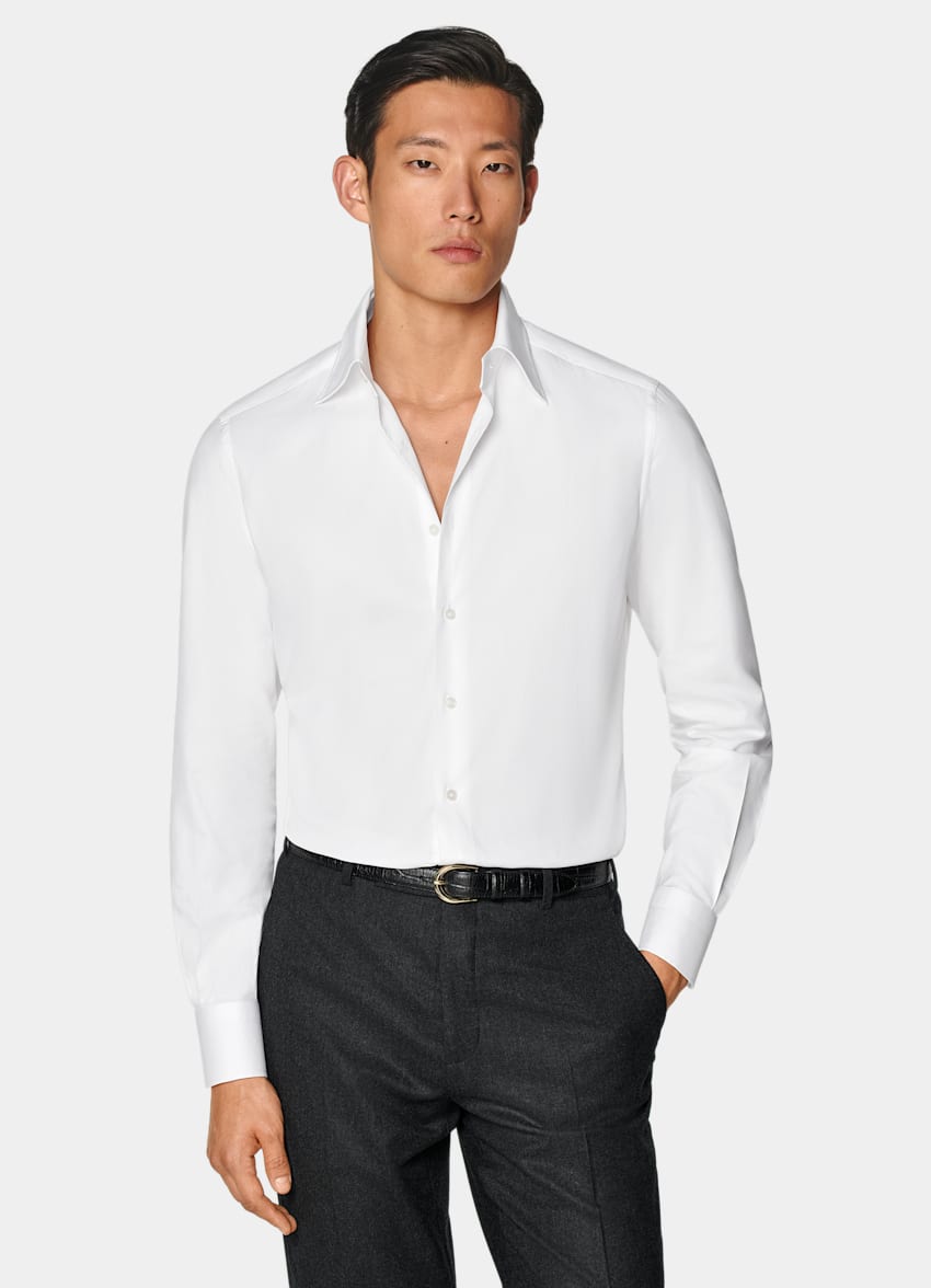 SUITSUPPLY Egyptian Cotton by Albini, Italy White Point Collar Tailored Fit Shirt