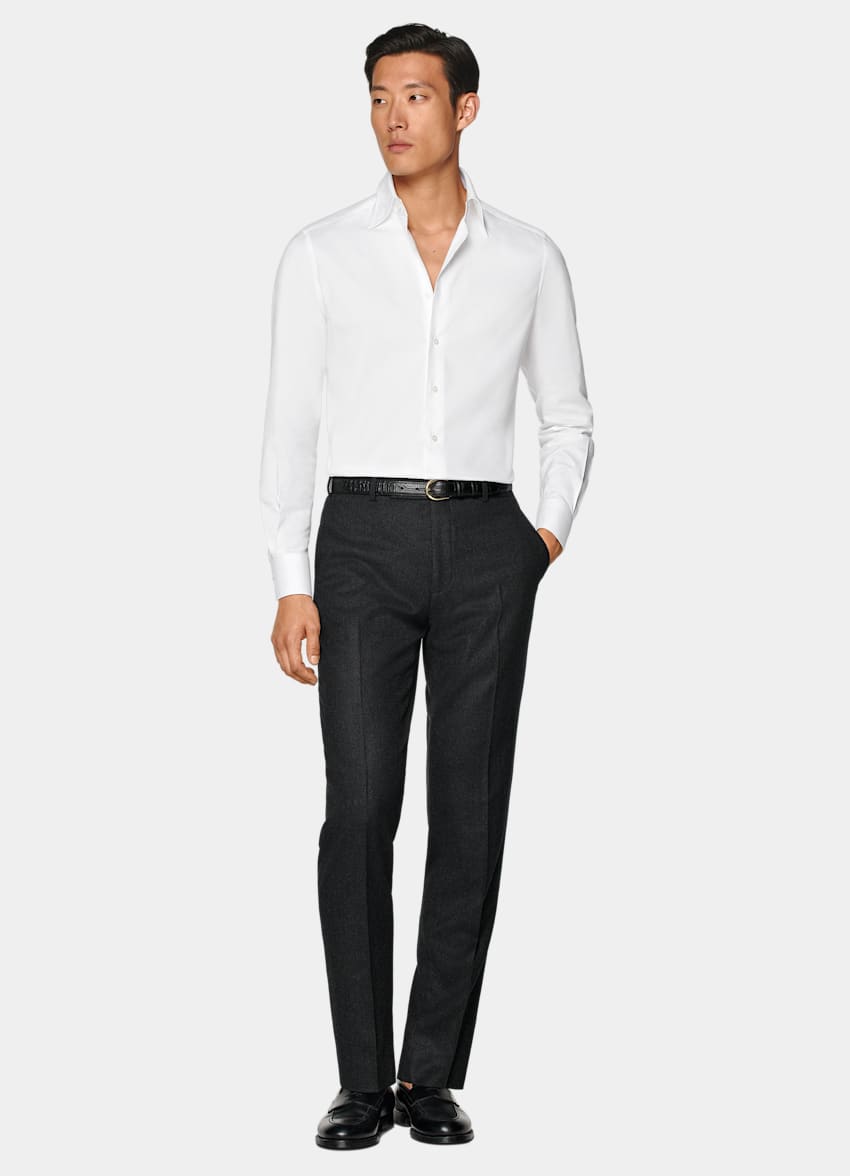 SUITSUPPLY Coton égyptien - Albini, Italie White Point Collar Tailored Fit Shirt