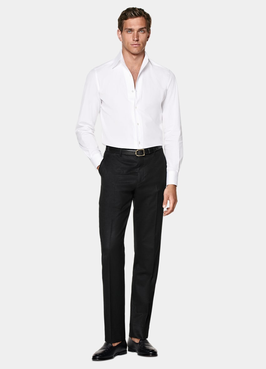 SUITSUPPLY Coton égyptien - Testa Spa, Italie Chemise coupe Tailored avec col d'une seule pièce blanche