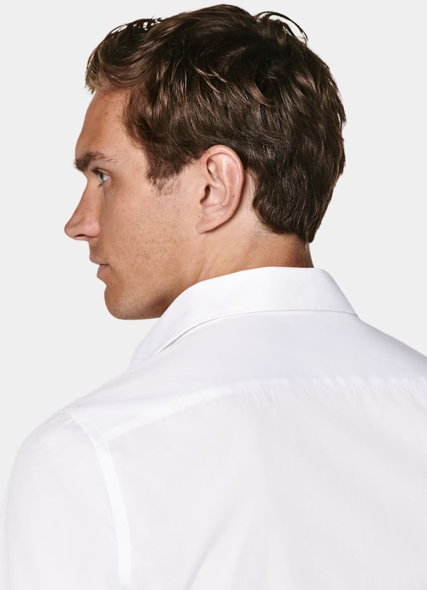 SUITSUPPLY Egyptian Cotton by Testa Spa, Italy White One Piece Collar Tailored Fit Shirt