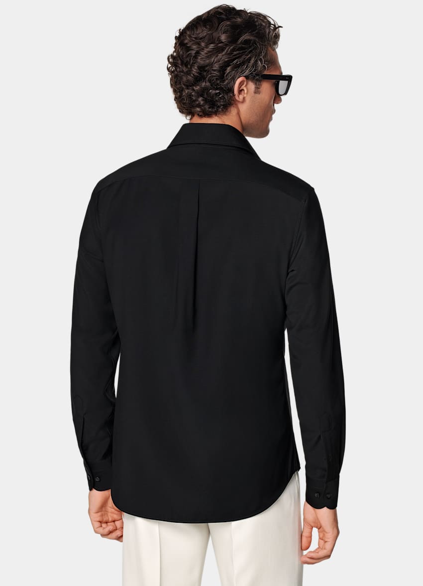 SUITSUPPLY Pure Wool by Reda, Italy Black Tailored Fit Shirt