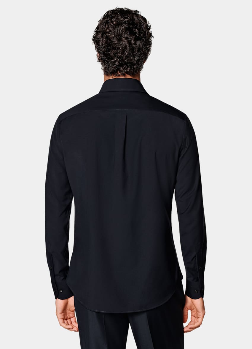 SUITSUPPLY Pure Wool by Reda, Italy Navy Tailored Fit Shirt