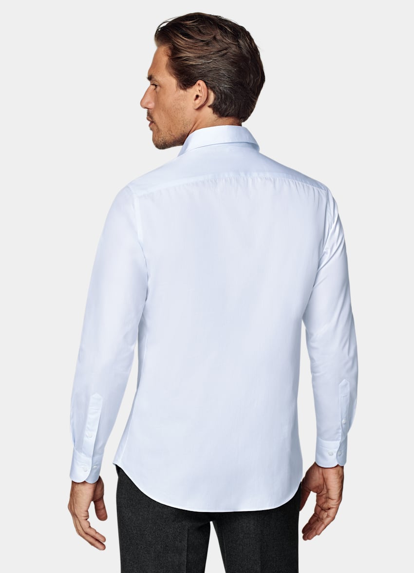 SUITSUPPLY Coton égyptien - Testa Spa, Italie Chemise coupe Tailored avec col d'une seule pièce bleu clair