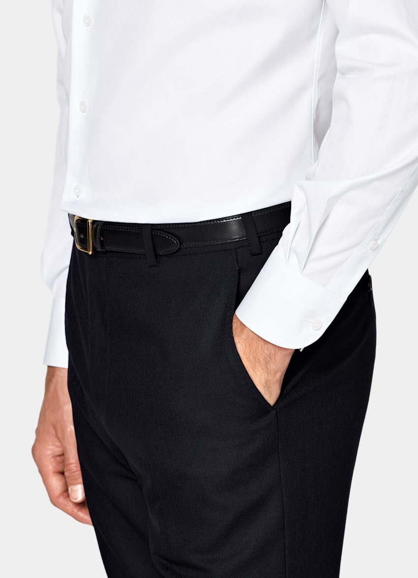 SUITSUPPLY Egyptian Cotton by Testa 1919 Srl, Italy White Classic Collar Shirt
