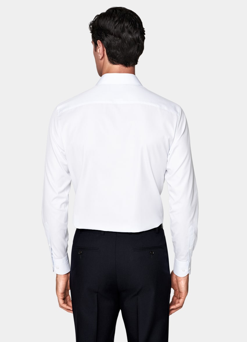 SUITSUPPLY Egyptian Cotton by Testa 1919 Srl, Italy White Classic Collar Shirt