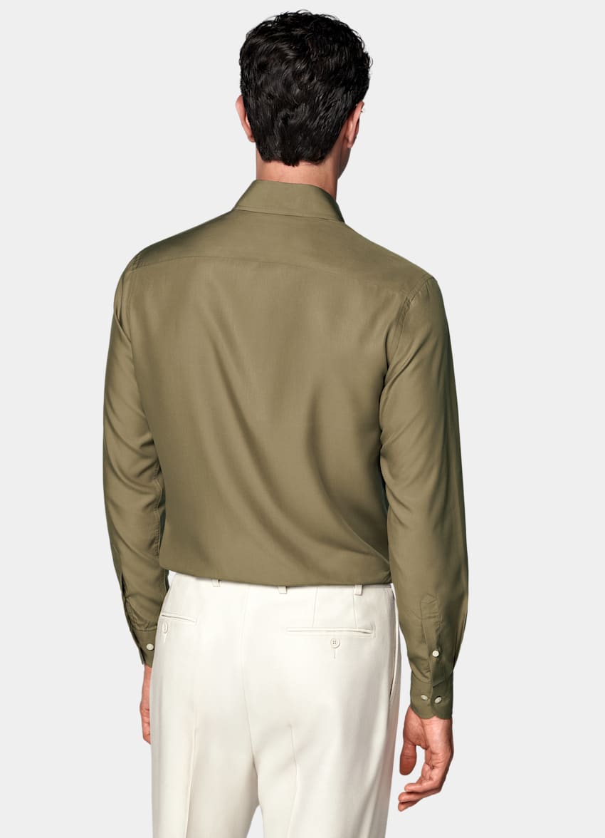 SUITSUPPLY Lyocell by Sidogras, Spain Green Lyocell Shirt