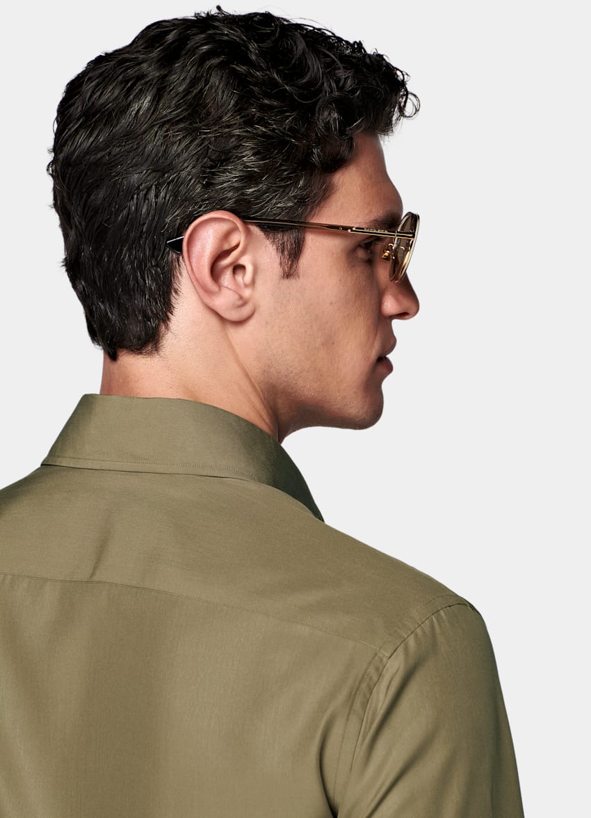 SUITSUPPLY Lyocell by Sidogras, Spain Green Lyocell Shirt