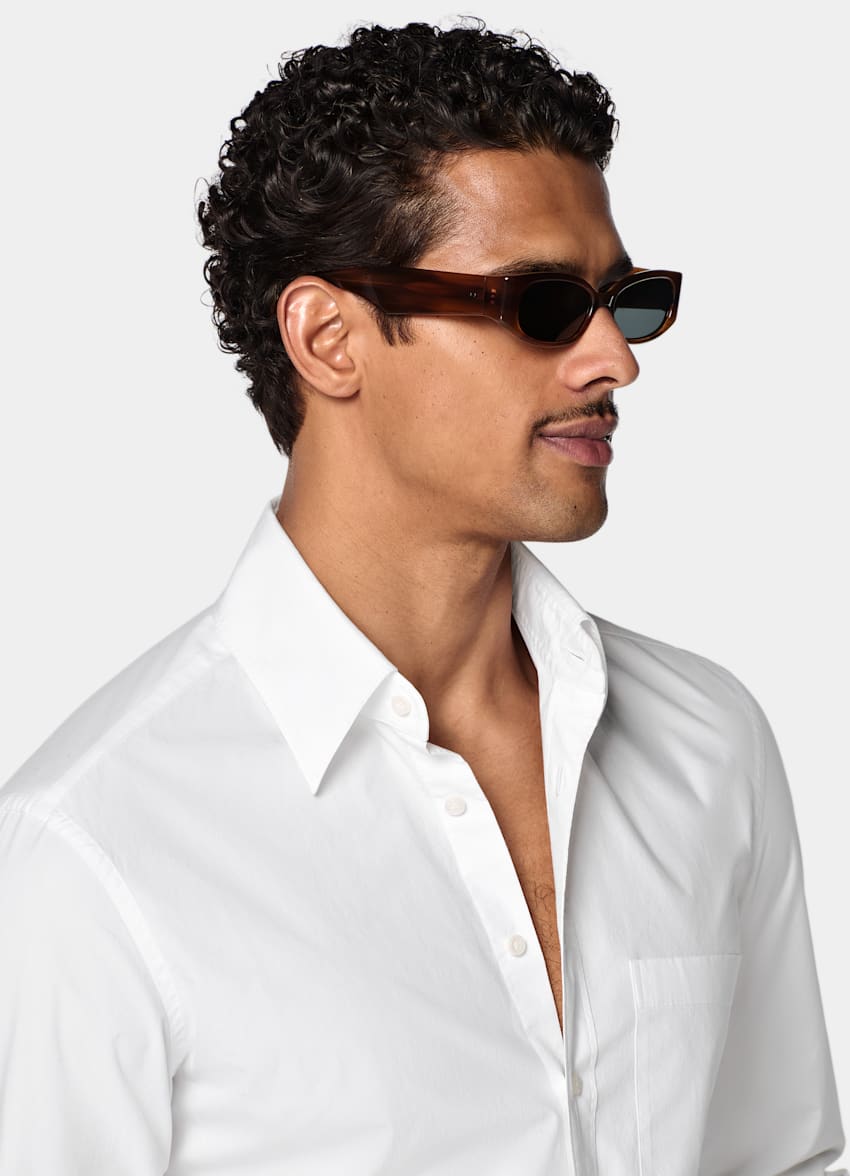 SUITSUPPLY Pure Cotton by Sidogras, Spain White Cotton Shirt
