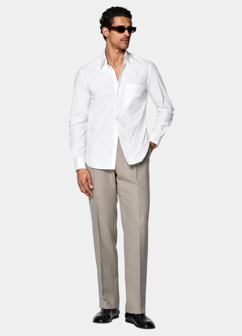 SUITSUPPLY Pure Cotton by Sidogras, Spain White Cotton Shirt