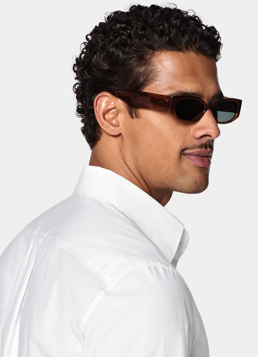 SUITSUPPLY Pure Cotton by Sidogras, Spain White Cotton Shirt