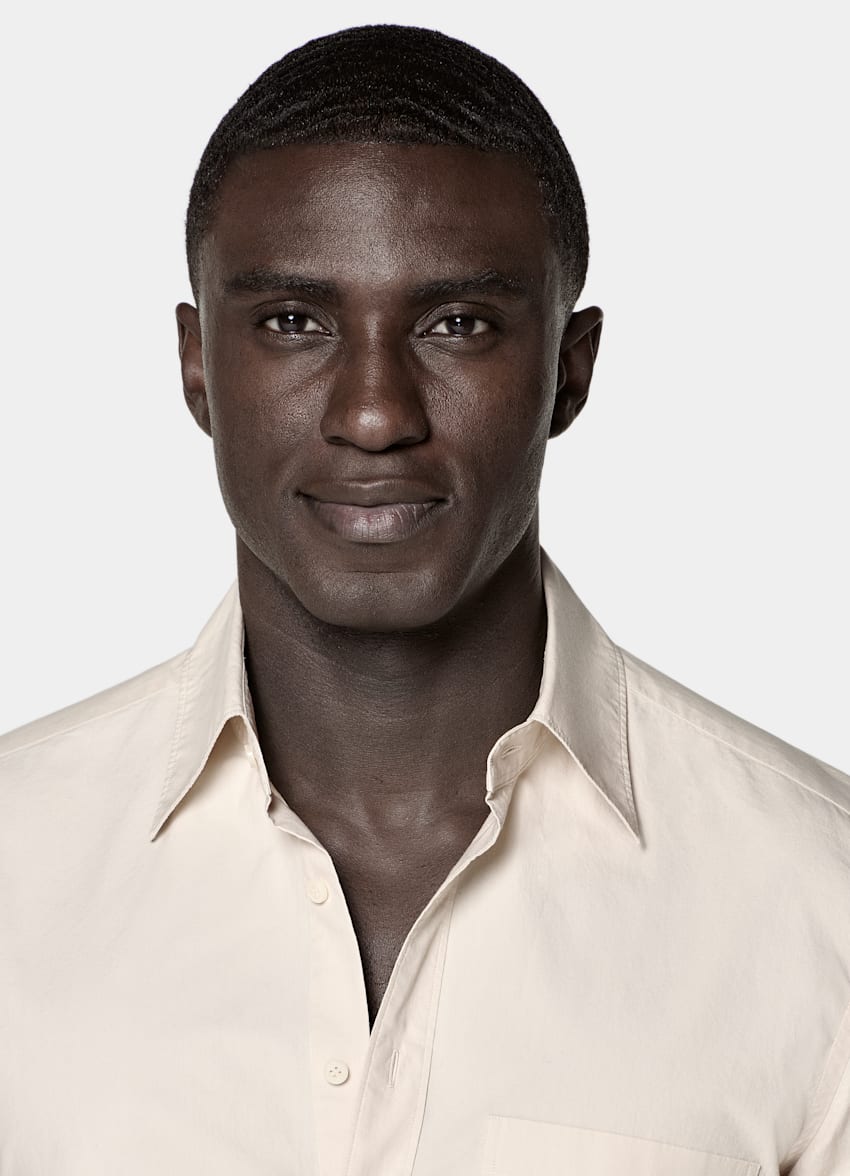 SUITSUPPLY Pure Cotton by Sidogras, Spain Light Brown Cotton Shirt