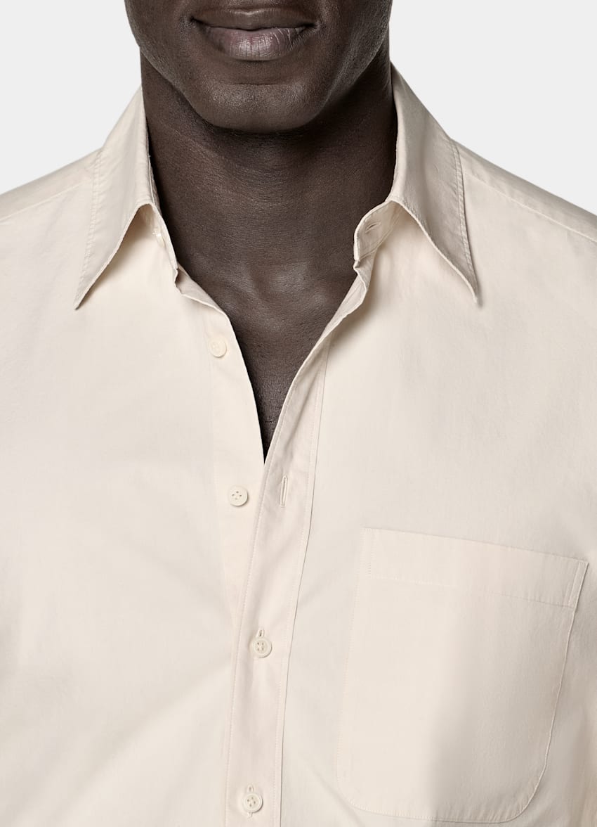 SUITSUPPLY Pure Cotton by Sidogras, Spain Light Brown Cotton Shirt