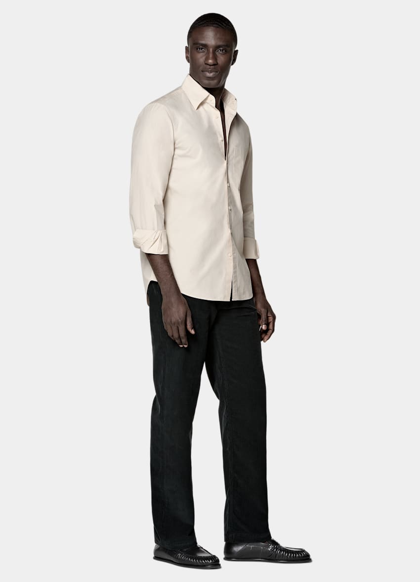 SUITSUPPLY Pure Cotton by Sidogras, Spain Light Brown Cotton Shirt