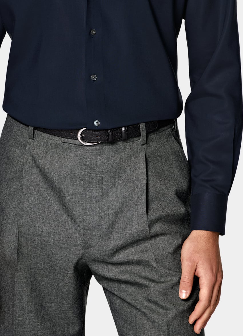 SUITSUPPLY Lyocell by Testa 1919 Srl, Italy Navy Lyocell Shirt