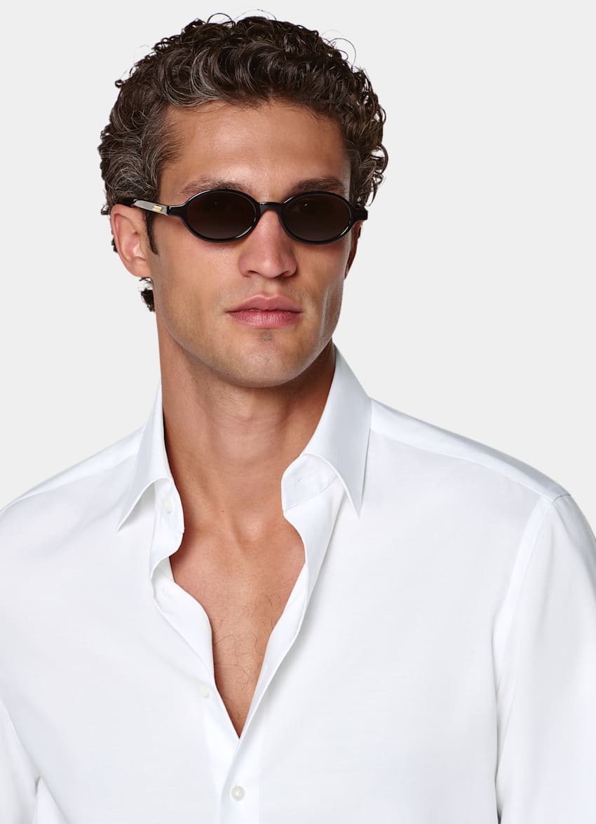 SUITSUPPLY Lyocell by Testa 1919 Srl, Italy White Lyocell Shirt