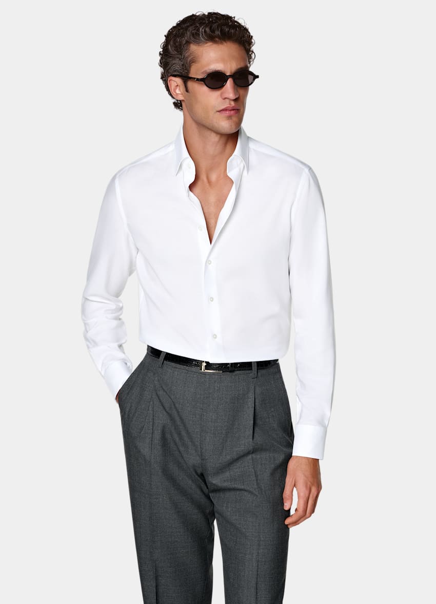 SUITSUPPLY Lyocell by Testa 1919 Srl, Italy White Lyocell Shirt