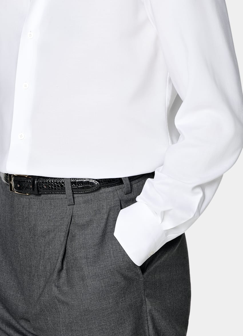 SUITSUPPLY Lyocell by Testa 1919 Srl, Italy White Lyocell Shirt