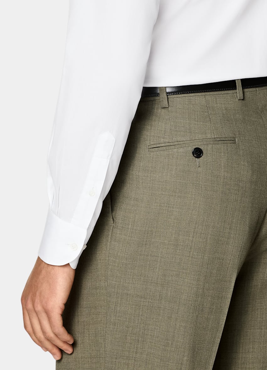 SUITSUPPLY Cotton Silk by Thomas Mason, Italy White Classic Collar Shirt