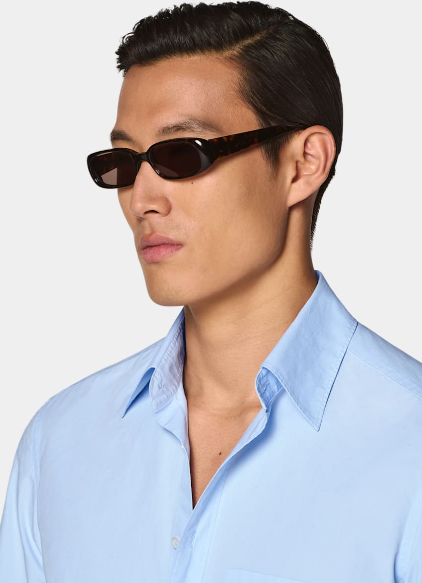 SUITSUPPLY Pur coton - Sidogras, Espagne Chemise en coton bleu clair