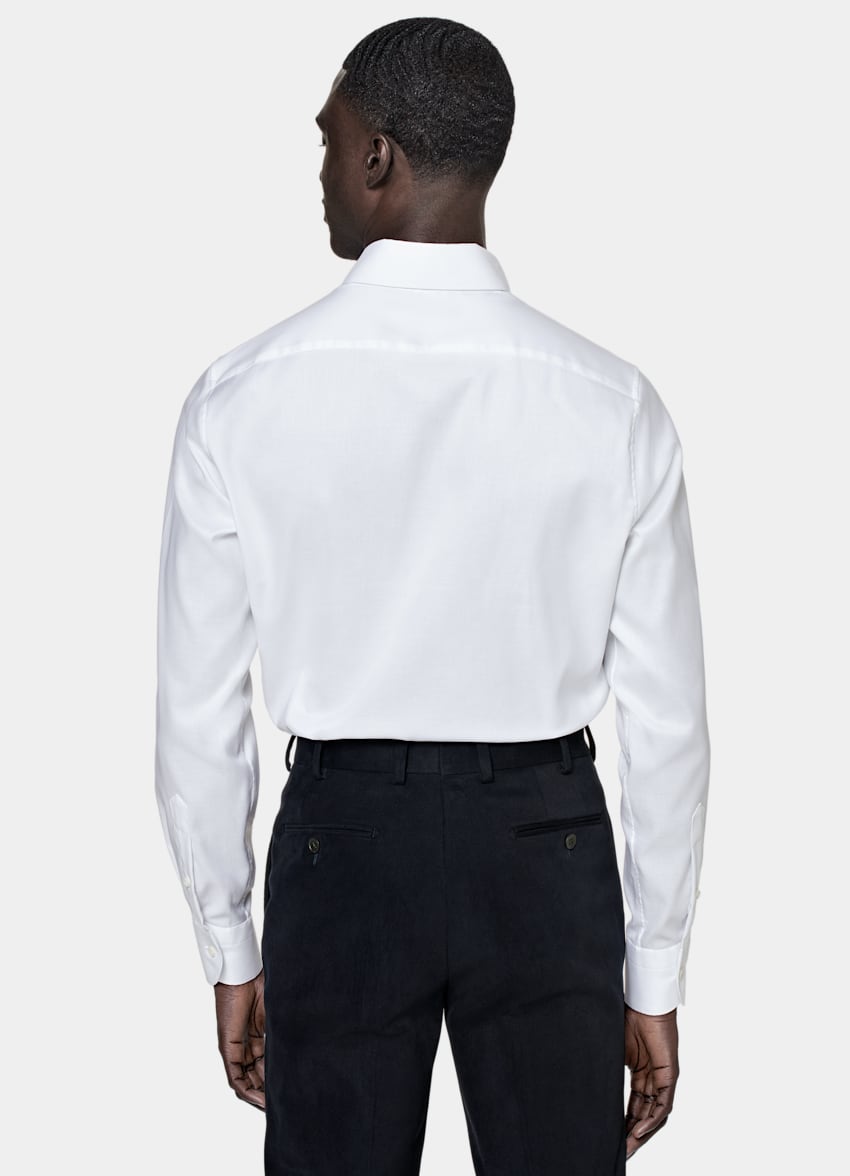 White Royal Oxford Slim Fit Shirt in Pima Cotton Traveller | SUITSUPPLY ...