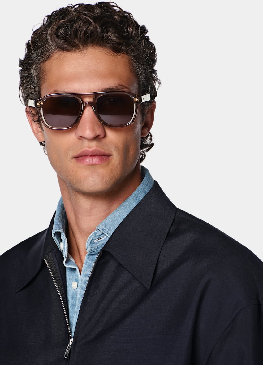 SUITSUPPLY Wool Mohair by Vitale Barberis Canonico, Italy Navy Wool Mohair Overshirt