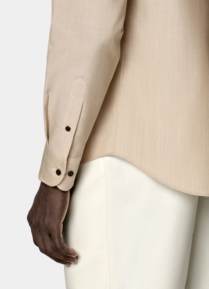SUITSUPPLY Wool Mohair - Carlo Barbera, Italie Light Brown Wool Mohair Overshirt