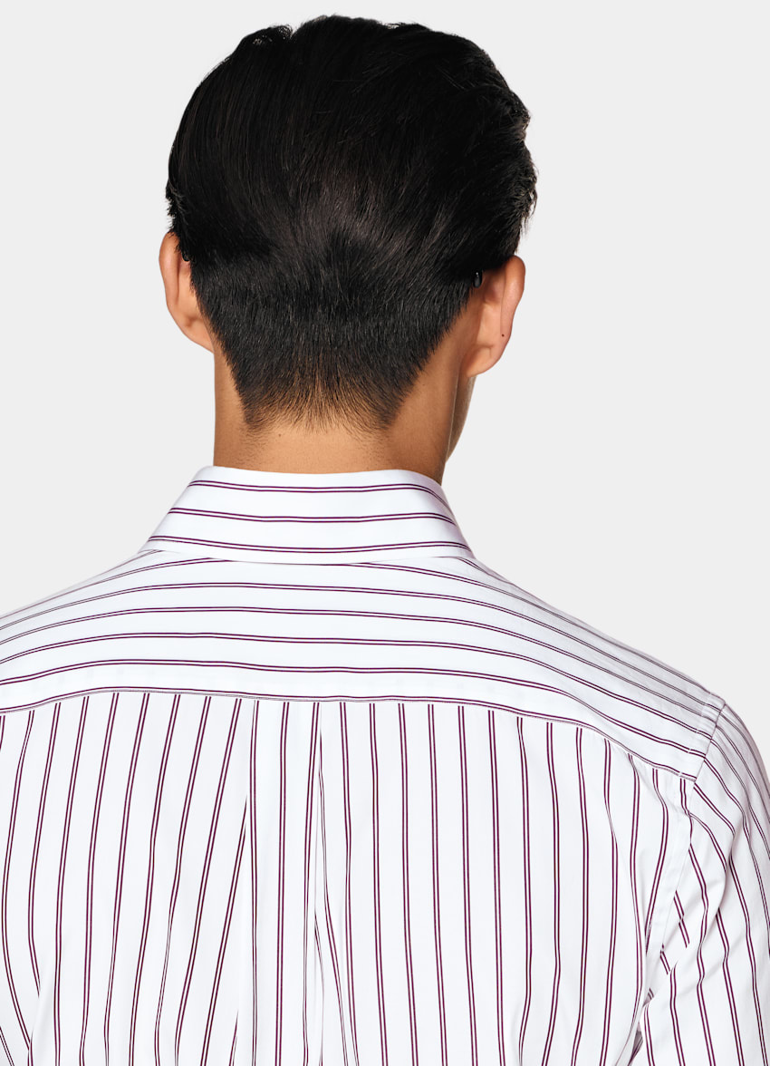 SUITSUPPLY Egyptian Cotton by Thomas Mason, Italy Dark Red Cotton Shirt