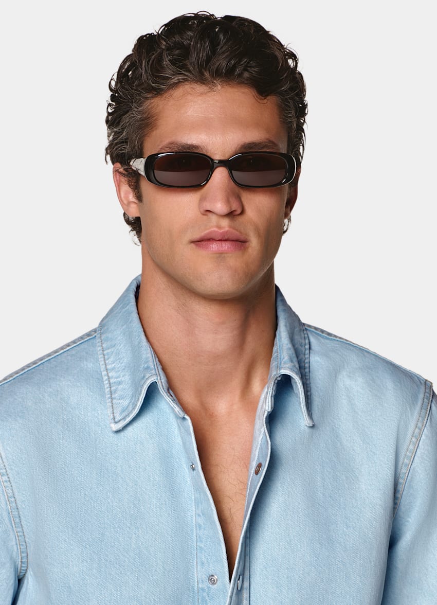 SUITSUPPLY Pure Cotton by Candiani, Italy Light Blue Cotton Shirt