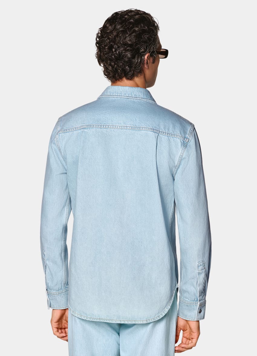 SUITSUPPLY Pure Cotton by Candiani, Italy Light Blue Cotton Shirt