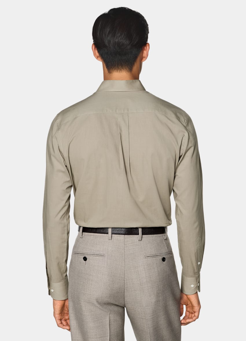 SUITSUPPLY Egyptian Cotton by Albini, Italy Mid Green Cotton Shirt