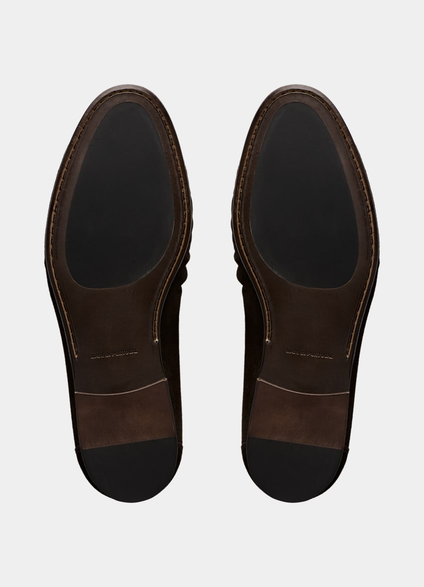 SUITSUPPLY Suede Dark Brown Penny Loafer