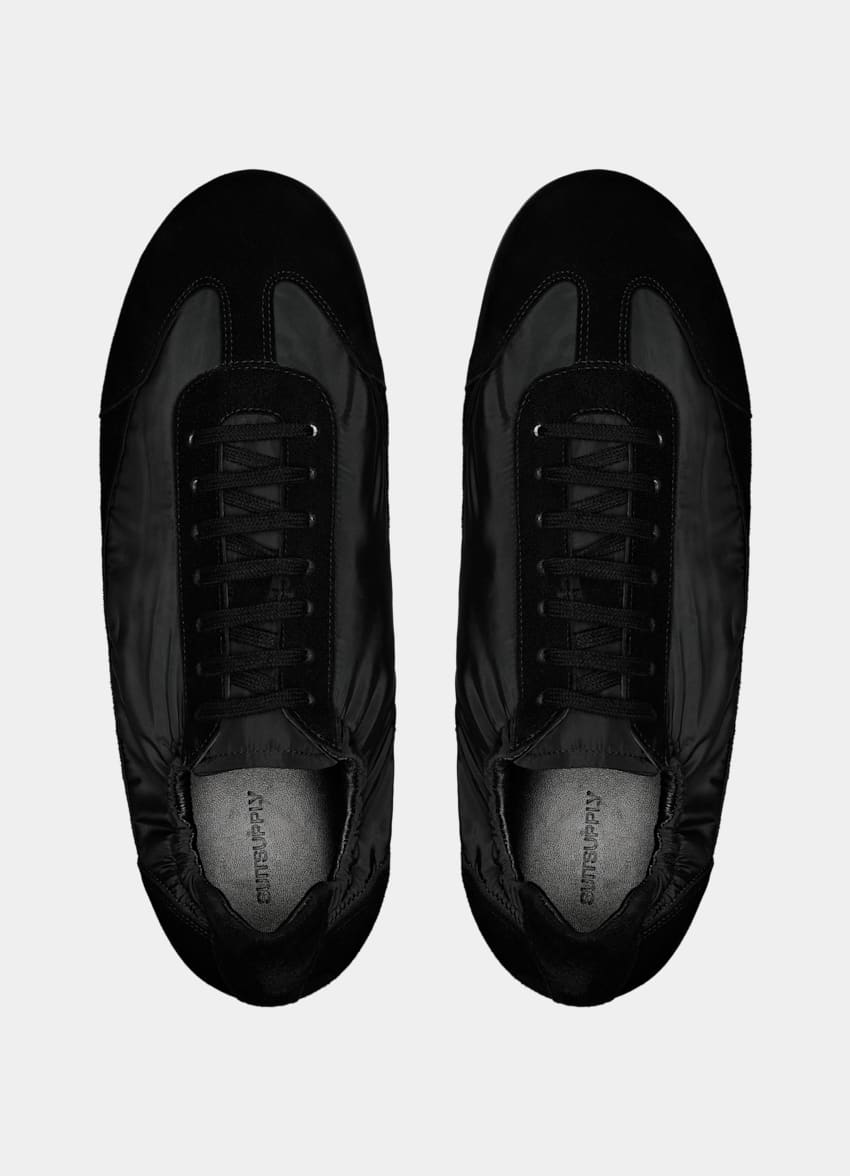 SUITSUPPLY Suede & Technical Fabric Black Sneaker