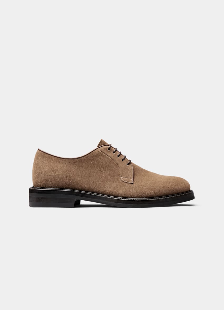 SUITSUPPLY Italian Calf Suede Light Brown Derby