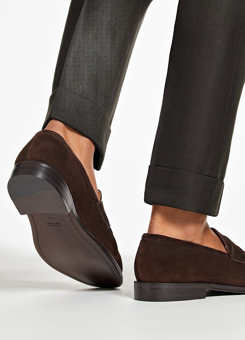 Brown Penny Loafer | Calf Suede | SUITSUPPLY