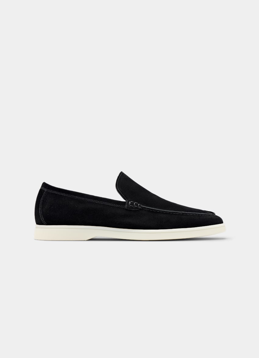 SUITSUPPLY Cuir de veau italien suédé Mocassins noirs