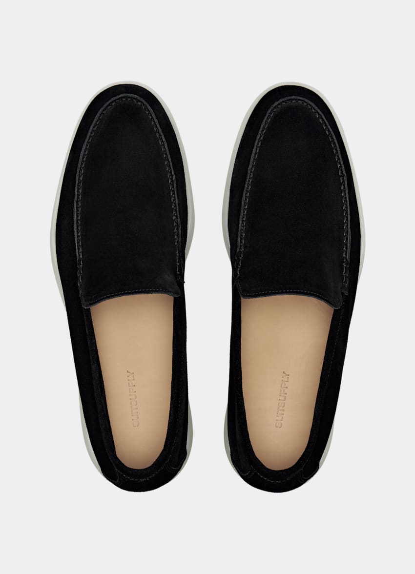 SUITSUPPLY Cuir de veau italien suédé Mocassins noirs