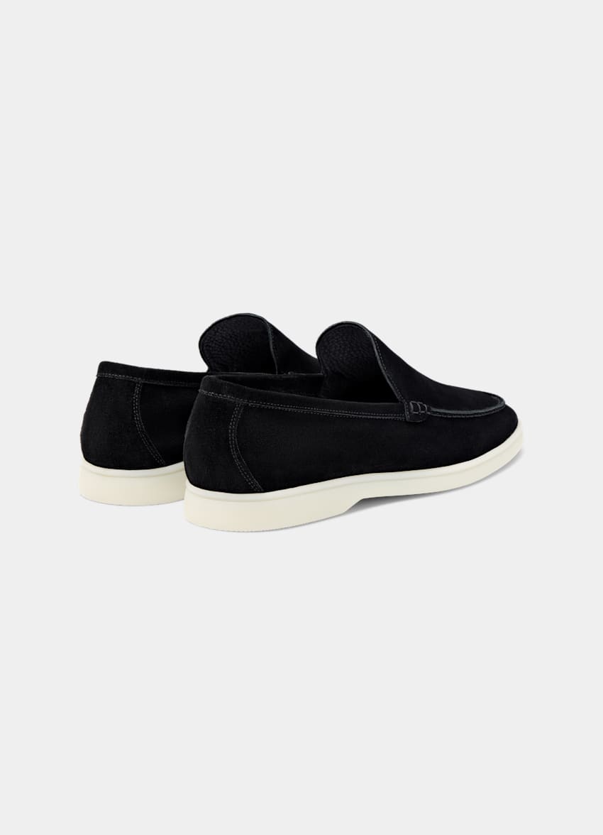 SUITSUPPLY Cuir de veau italien suédé Mocassins noirs