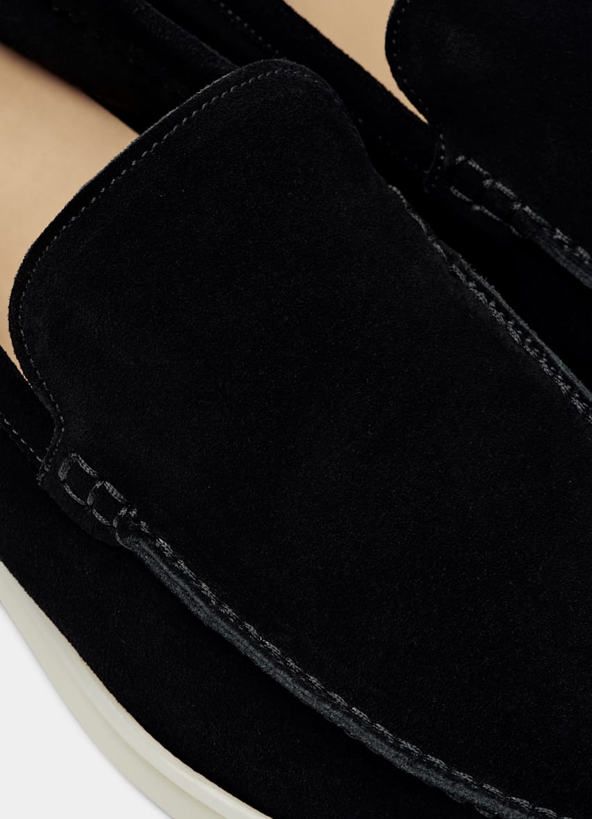 SUITSUPPLY Cuir de veau italien suédé Mocassins noirs