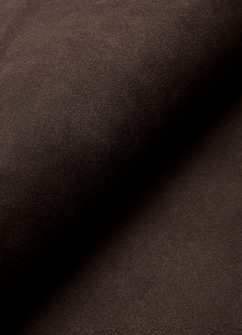 SUITSUPPLY Italian Calf Suede Dark Brown Penny Loafer