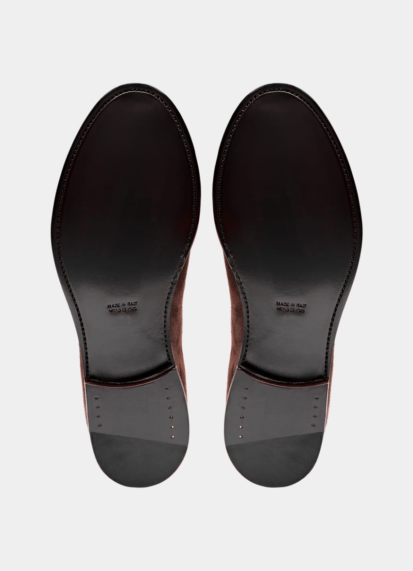 SUITSUPPLY 意大利牛麂皮 深棕色便士乐福鞋