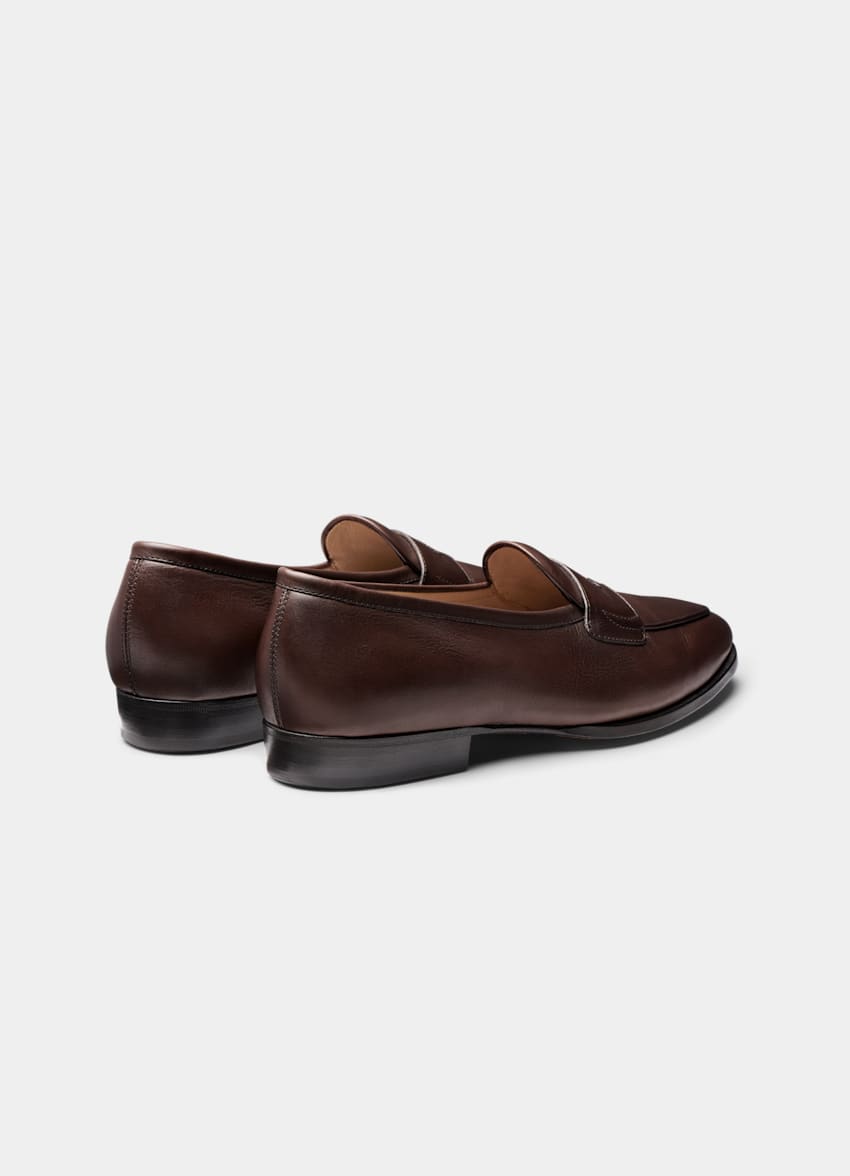 SUITSUPPLY Italian Calf Leather Brown Penny Loafer