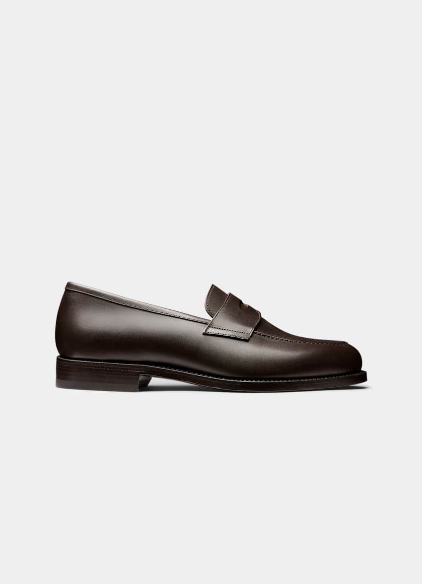 SUITSUPPLY Cuir de veau italien Mocassins marron foncé