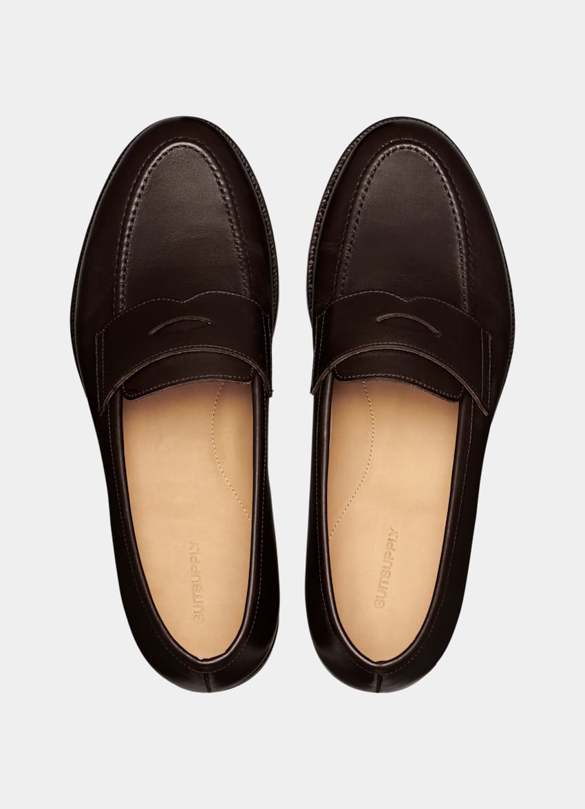 SUITSUPPLY Italian Calf Leather Dark Brown Loafer