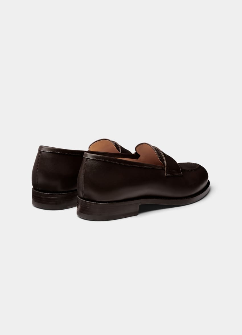 SUITSUPPLY Cuir de veau italien Mocassins marron foncé