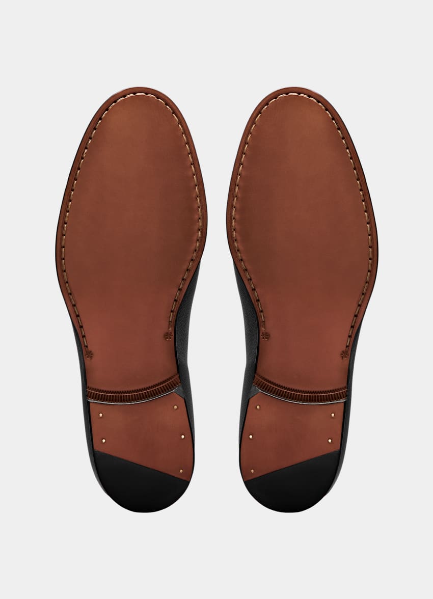 SUITSUPPLY Italienisches gekörntes Kalbsleder Loafer schwarz