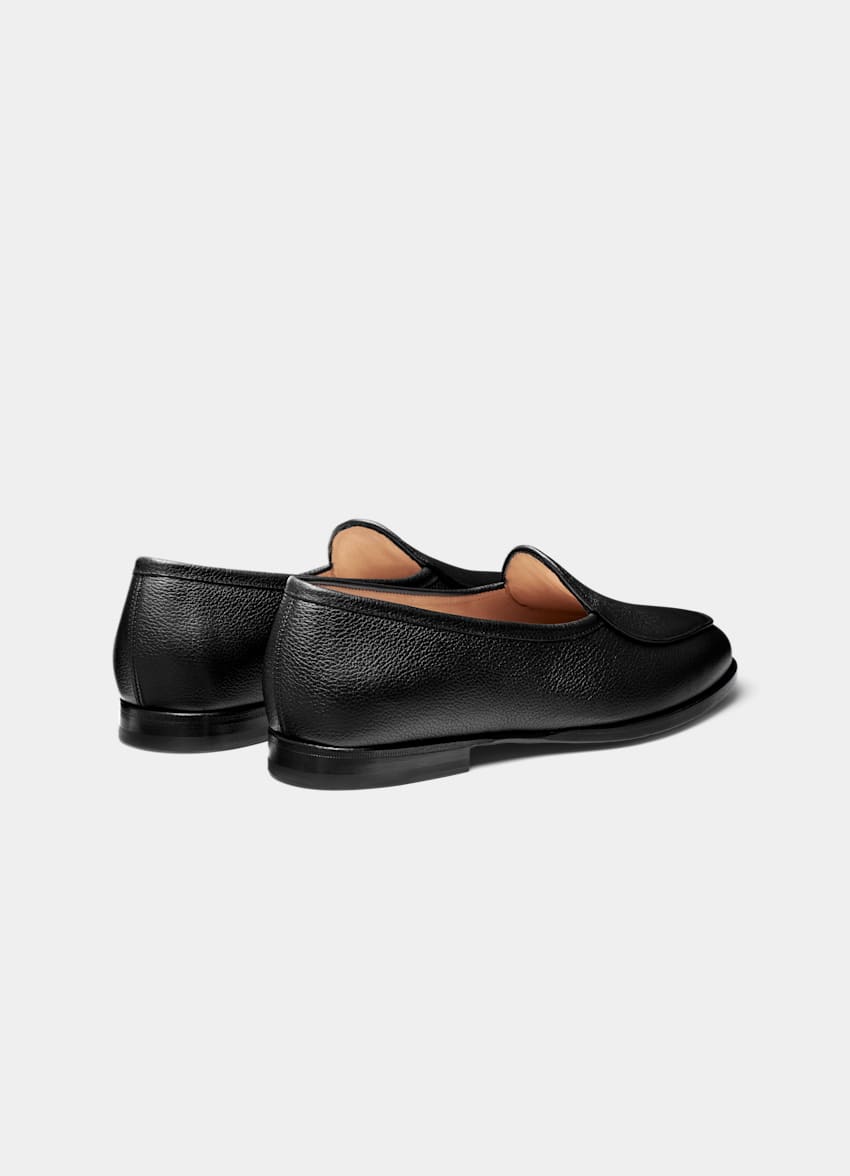 SUITSUPPLY Italian Grained Calf Leather Black Loafer