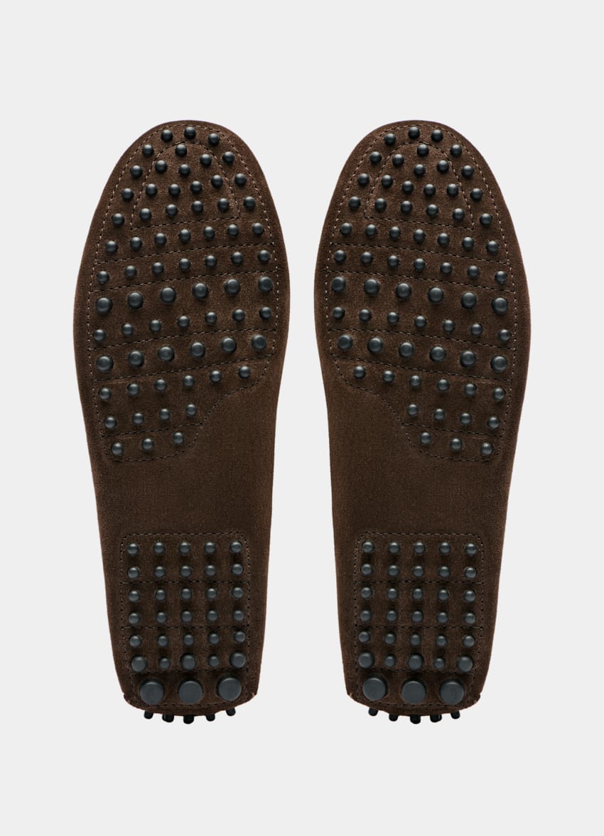 SUITSUPPLY Italian Calf Suede Mid Brown Driving Moccasins