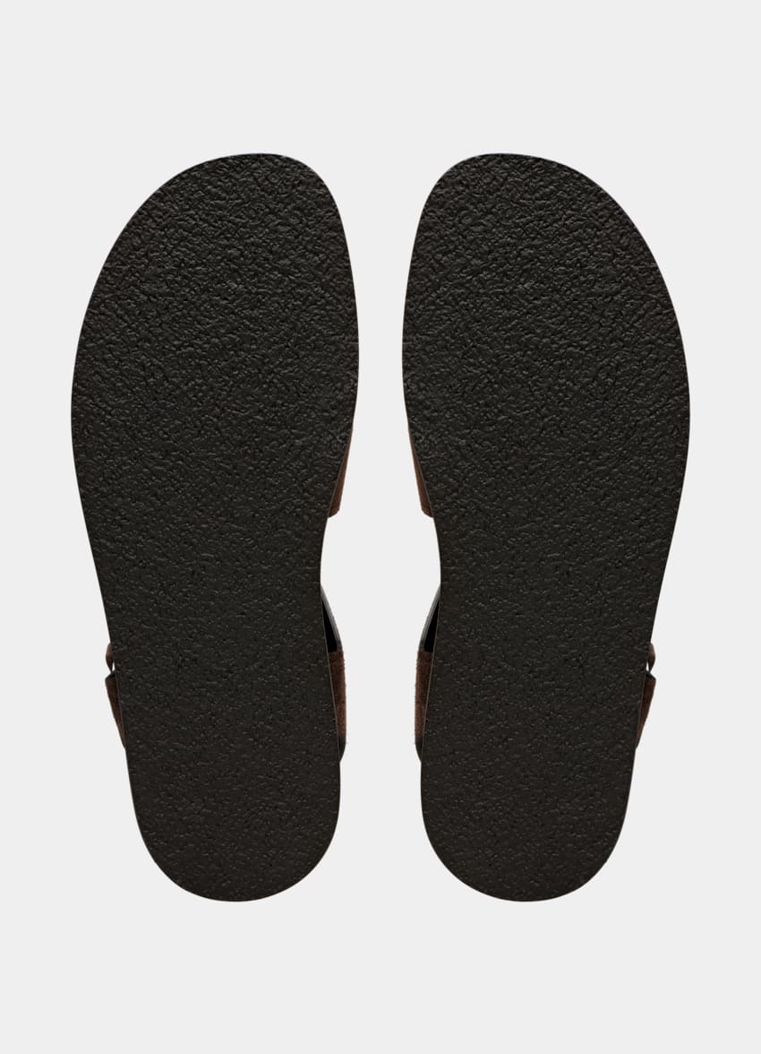 SUITSUPPLY Italian Calf Suede Dark Brown Sandal